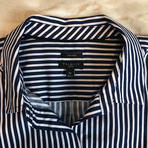 Talbots Non Iron Perfect Striped Tunic Caddy Sz 6P - Picture 9 of 10